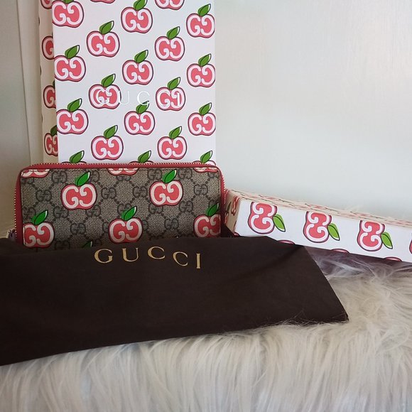 🍎AMAZING EUC! Gucci GG Supreme Ltd Ed Zippy Long Wallet w/ Dust Bag & Box🍎 - Picture 3 of 15